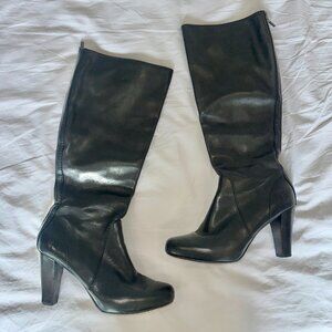 Frye Marissa Womens Back Zip Tall Black Leather Zip Up Boots US 10 M